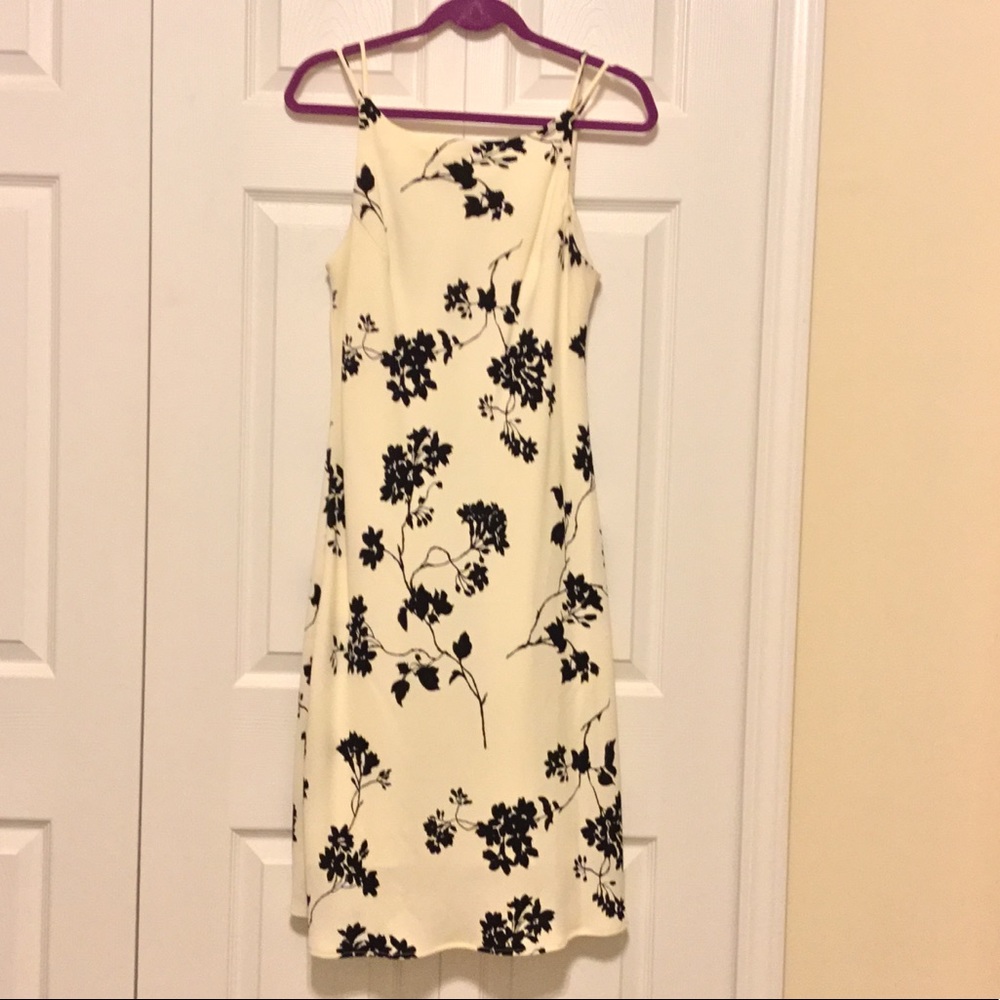 SL Fashions Vintage Flower Print Spaghetti Strap Dress Petite #168